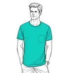 teal-colored T-shirt image